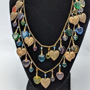 Glass Works Studio GWS 38" Glass & Brass Heart Nec